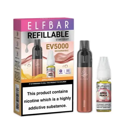Elf Bar EV5000 Refillable Rechargeable Disposable Vape Kit - Box of 10