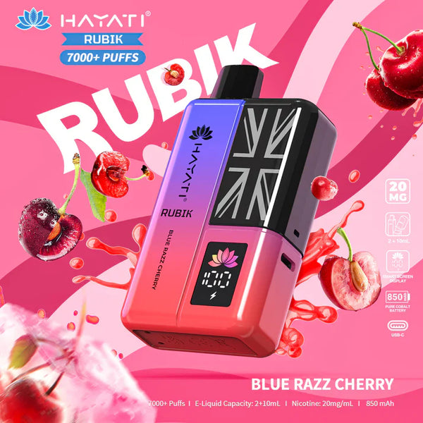 Hayati Rubik 7000+ Puffs Disposable Vape Kit TPD Compliant - Pack of 5
