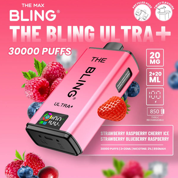 The Bling Ultra Plus 30k Puffs Prefilled Pod Vape - Box of 5